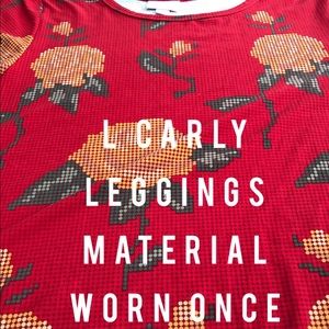 Large lularoe red floral Carly